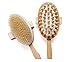 Dry Brushing Body Brush for Dry Skin Brushing & Exfoliating with 100% Natural Boar Bristles & Long Handle kit - Back Brush Scrubber, Bath & Shower Brush, Face Brush, Cellulite Massager Brush Gift Set