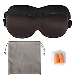 Sleep Mask, Feagar 2 pack Eyeshade with 1 Pair Ear Plugs for men and women/3D Contoured Night Blindfold Eye Cover For REM Sleeping, Travel, Shift Work, Naps, Camping