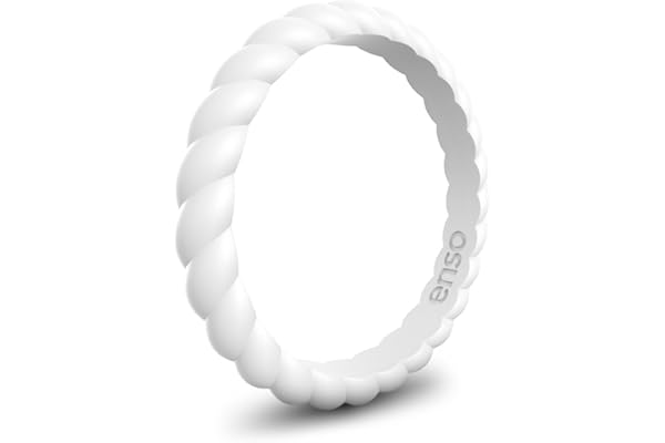 Enso Rings Stackable Braided Silicone Wedding Ring – Hypoallergenic Unisex Stackable Wedding Band – Comfortable Minimalist Ba