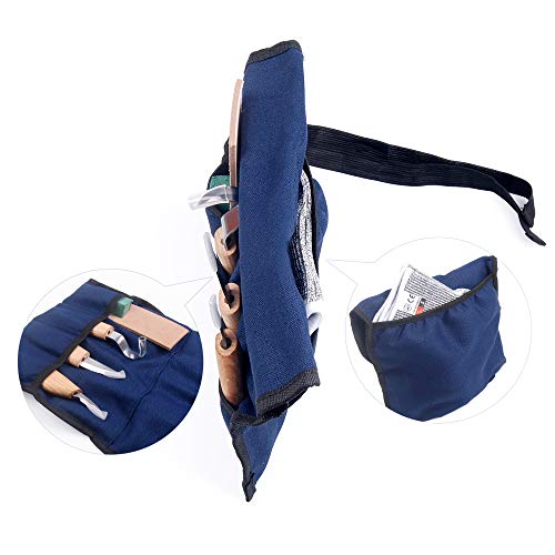 Newkiton 6Pcs Wood Carving Tools Set for Spoon Carving 3 Knives in Tool Roll Leather Strop and Polishing Compound, Hook Sloyd and Detail Knife for Woodworking Craft, Free Bonus Cut Resistant Gloves