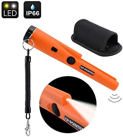 MokenEye Waterproof Pin Pointer Metal Detector, IP66 Water Resistant, Handheld Metal Detector with Holster Treasure Hunting Unearthing Tool Accessories Buzzer Vibration Automatic Tuning