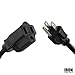IRON FORGE CABLE 2 Pack of 6 Ft Outdoor Extension Cords - 16/3 Heavy Duty Black Extension Cord Pack