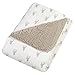 Trend Lab Gray Stag Head Flannel and White Faux Shearling Baby Blanket, 30 in x 40 in