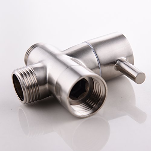 CIENCIA G1/2" Bathroom Angle Valve For Solid Brass 3-Way Shower Arm Diverter Valve Handshower for Handshower Universal Showering Components,Brushed Nickle DSF007NA - Thumbnail 7
