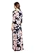 On Trend Women's Paris Bohemian 3/4 Sleeve Long Maxi Dress (X-Large, Blue Boho)