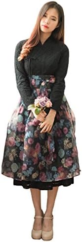 Korean Traditional Dress Casual Style Hanbok Luxury Black Lace