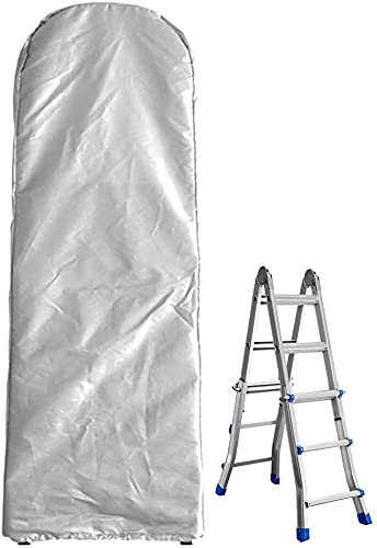 COOSOO Folding Ladder Cover Waterproof Dustproof Protective Case Polyester Fabric with Drawstring for Folding Ladder Step Ladders Indoor Outdoor Household Multiple Uses Silver 50x6.5x195cm