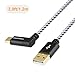 CableCreation Right Angle USB C to A Cable 3A Fast Charging, 4ft 90 Degree USB Type C Cable 480Mbps Data, Compatible with MacBook(Pro), Pixel 3 XL, Galaxy S9/S9+/S10, GoPro Hero 7,1.2M/ Black & White