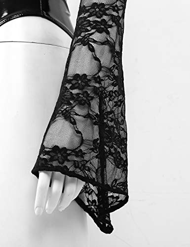 YiZYiF-Body-Donna-Sexy-Pelle-Pizzo-Floreale-Babydoll-a-Scollo-V-Profondo-Lingerie-Sexy-Hot-per-Sesso-Wetlook-Cavallo-con-Cerniera-Tuta-Top-Latex-Sexy-Mini-Abito-da-Notte