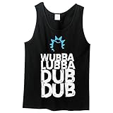 Rick and Morty Wubba Lubba Dub Dub Black Tank Top Rick Sanchez (Large)