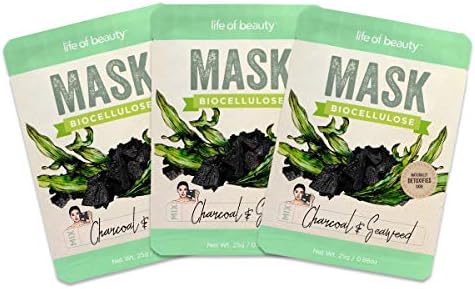 Life Of Beauty Korean Face Masks Biocellulose Korean Skin Care Facial Masks W Collagen 3 Pack Face Mask Set Charcoal And Seaweed Buy Online At Best Price In Uae Amazon Ae