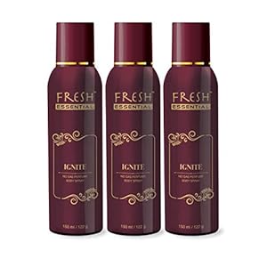 Fresh Essentials Ignite No Gas Deodrant – 150 ml (Pack of 3)