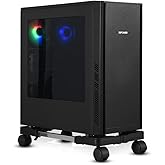 YOSE Computer Tower Stand, Adjustable Mobile CPU Stand with Rolling Caster Wheels, Premium PC Tower Stand Holder for Floor Carpet Gaming PC Case (black)