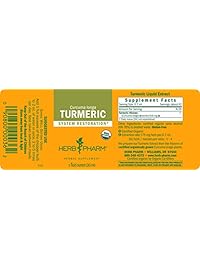 Extracto de raíz de cúrcuma orgánica certificada Herb Pharm para apoyo al sistema musculoesquelético,...