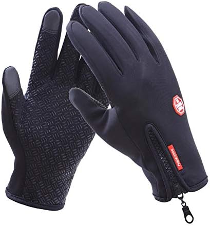 Vivicute Outdoor Gloves Waterproof Touch Screen Gloves Winter Zipper Fleece Lined Warm Gloves Windproof Riding Supplies
