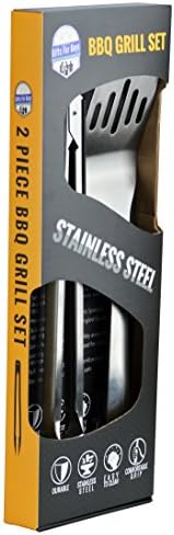 BBQ Set - 2 Piece Grill Accessories Set - Stainless Steel Heavy Duty Grilling Tongs & Spatula