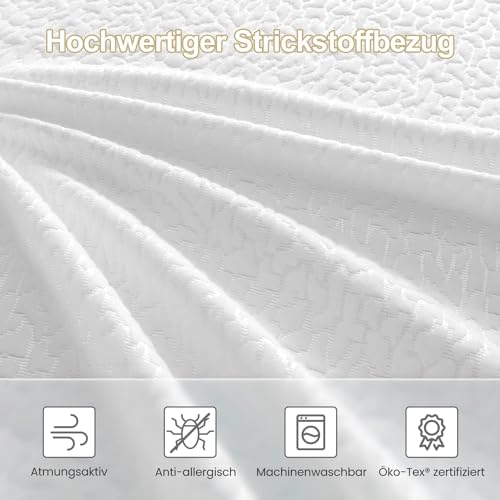 BedStory Topper 160 x 200 cm Reversible Topper with Two Hardness Levels H1 & H2, 7.5 cm Cold Foam Gel Mattress Topper Soft Breathable Washable Cover Mattress Topper for Box Spring Bed Sofa & Hard Mattresses