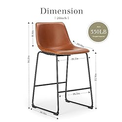 JHK 26 inch Counter Height Bar Stools Set of