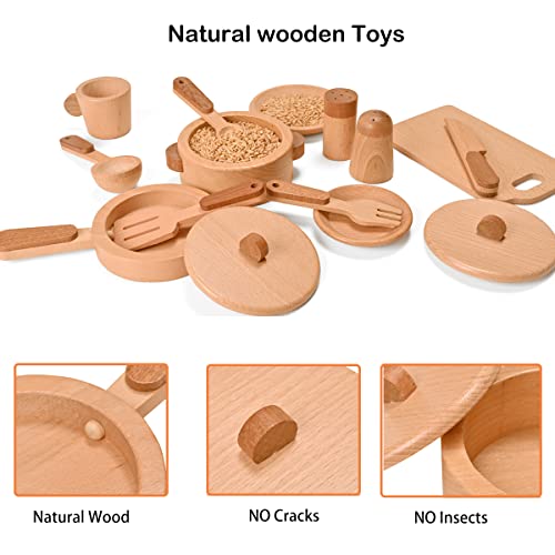 MONT PLEASANT Play Kitchen Accessories Montessori Wooden Toys Kids