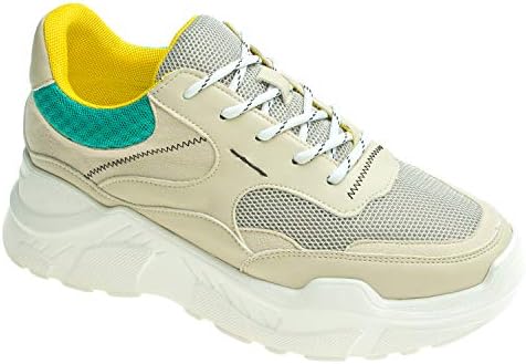 AnnaKastle Womens Color Accent Low Top High-Fashion Sneaker Trainers