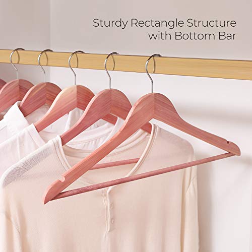 SONGMICS Red Cedar Wood Hangers, Pack of 10 American Cedar Suit Hangers