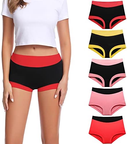 Migbean Women's Cotton Boy Shorts, Women's Boxer Briefs Underwear Anti Chafing Boy Shorts