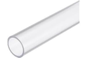 MECCANIXITY 1.6 Inch Clear PVC Rigid Tube Round Pipe 33mm ID 40mm OD 14" High Impact for Water Pipe, Aquarium, Fish Tank, Greenhouse Garden, Clear