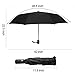 HQdeal Automatic Compact Travel Umbrella with Reverse and Safe Lock Design, Teflon 210T Auto Open Close Folding Strong Windproof Umbrella Black