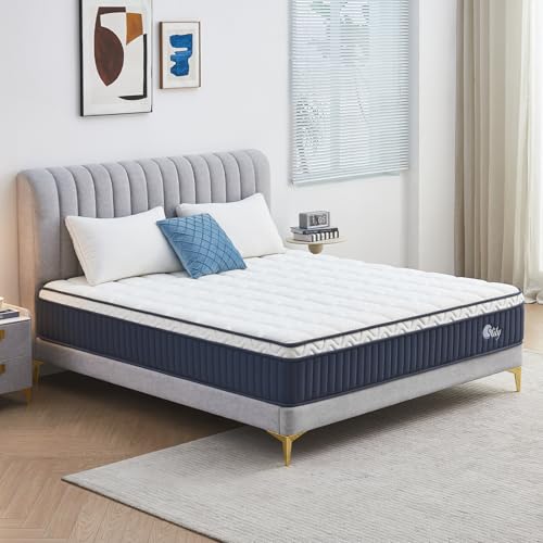slily Oeko-tex Mattress 120 x 200 x 30 cm Thick Mattress with Independent Sprung Springs and Gel Memory Foam, H3 H4 Firm Breathable 7 Zones Comfort for Adults