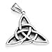 Urban Jewelry Vintage Stainless Steel Irish Triquetra Celtic Knot Amulet Pendant Necklace Black Silver Color, 21
