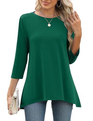 LOMON Green Tunic Tops