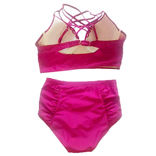 Women Swimsuits Plus Size,POTO Ladies Girls Bikini Sets Two Piece Print Tankini Tops and Panty Set Swimsuit Swimwear XL-5XL - Thumbnail 4