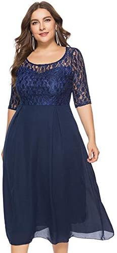 Selenaly Women's Retro Floral Lace Vintage Wedding Maxi Bridesmaid Long Dress