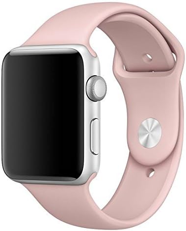 Soft Silicone Replacement Band for Apple Watch Sport Bracelet Wrist Strap for iWatch Series 1 Series 2 Series 3 38mm Pink-2