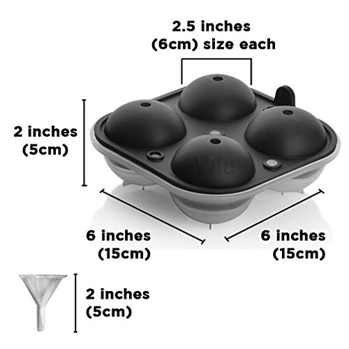 Ice Ball Mold Tray, Gourmet Ice Sphere Maker, Ideal for Bourbon, Scotch, and Rye, Easily Infuse, Creative Decoration for Punch Bowl, Get Perfect Round Shape for Your Drink, 1 tray with 4 Slots