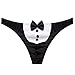 YiZYiF Men's Sexy Tuxedo Briefs Fancy G-String Stretch Underwear with Bowtie Large