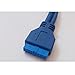 JIUWU USB 3.0 19-Pin to Dual Port A Female Cable 75cm Blue for Front Panel