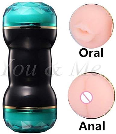 Aircraft Cup Sex Japan Dual Channel Masturbation Cup Real Vagina Pussy Anal Sex Oral Sex Toys,Dream Blue