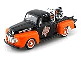 1948 Ford F1 Harley Davidson Truck 1/25 & 1958 FLH Duo Glide Black Over Orange