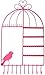 WELL-STRONG Earring Necklace Holder Birdcage Wall Mount Jewelry Organizer Hanger for Girls Pink