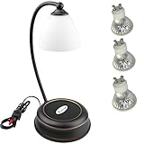 EricX Light Candle Warmer Lamp with Dimmer Switch, Include 3 Replacement GU10 35W Halogen Bulbs, Antique Black