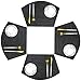 Bright Dream Wedge Placemats for Round Kitchen Table Woven Vinyl Non Slip Plastic Table Mats Set of 4（Black）