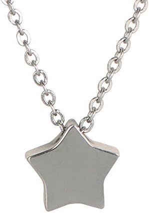 Traveller Treasures Silver-Tone Stainless Steel Solid Floating Star Pendant Necklace for Women