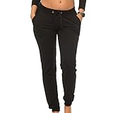 [E308P-BK-M] Coco-Limon Womens Jogger, Fleece, Rib Trimming, Side Pockets Black Medium