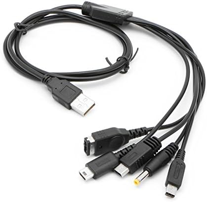 USB Charging Cable for Nintendo GBA SP WII U 3DS NDSL XL DSI PSP 5 in 1 cable