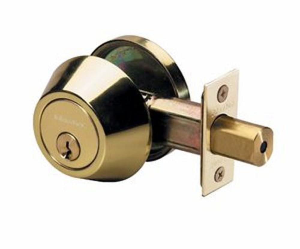 Master Lock DSO0603 Single Cylinder Deadbolt, Polished Brass Master Lock