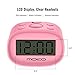 MoKo Kids Alarm Clock for Bedroom, Small Size with Large Digital Display and Backlight, Table Desk Clock Battery Operated, Easy to Use and Set, Pink