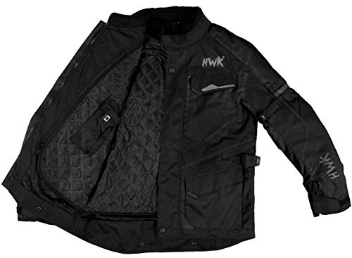HWK Adventure Motorradjacke Herren – Wasserdicht, CE-geprüft, Mit Belüftung, Für 4 Jahreszeiten, Größe XL