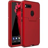 Essential Phone PH-1 Case，USHAWN Three Layer Protective Shock Absorption Anti-Scratch Cover for Essential Phone PH-1 (Red)