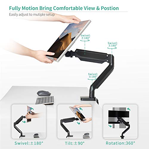 EleTab Single Monitor Desk Mount Stand Articulating Full Motion